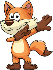 Dabbing Fox Character Vector Image