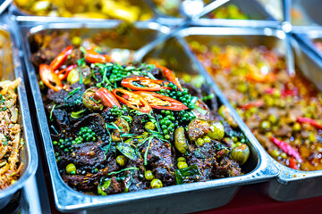 Thai street food sold at Banzaan Fresh Market in Patong, Phuket