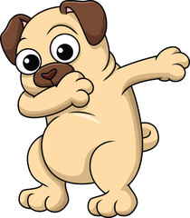 Dabbing Pug Dog Character Vector Image