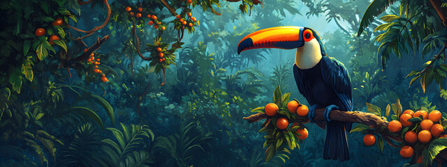 Colorful Bird in the Rainforest