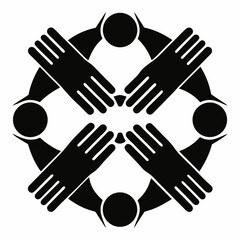 Obraz premium Human resources four hand holding together vector icon