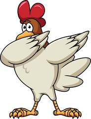 Dabbing Rooster Character Vector Image