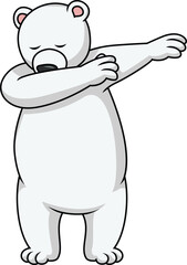 Dabbing Polar Bear Character Vector Image