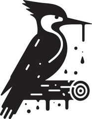 Flat Design Woodpecker Bird Icon

