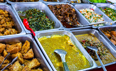 Street food sold at Jalan Alor market, Kuala Lumpur, Malaysia