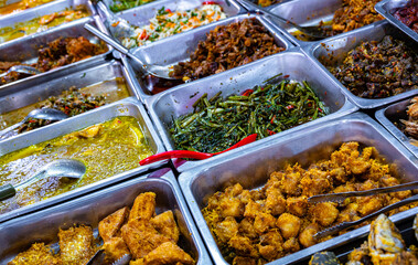 Street food sold at Jalan Alor market, Kuala Lumpur, Malaysia