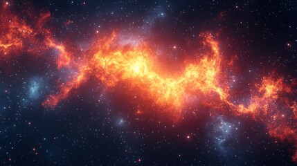 Fototapeta premium Fiery cosmic nebula