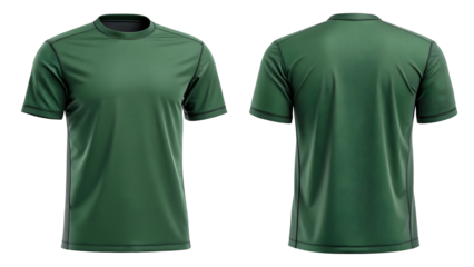 Green short sleeve t-shirt mockup front and back