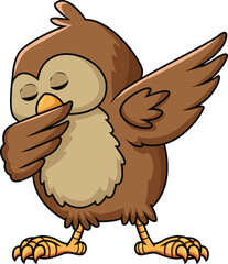Dabbing Owl Character Vector Image