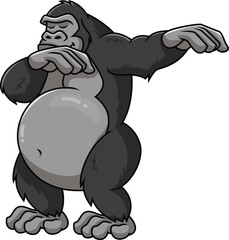 Dabbing Gorilla Character Vector Image