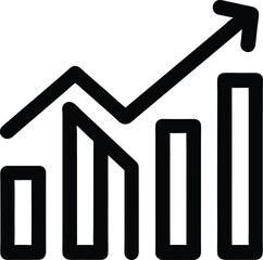 Financial Growth Bar Chart with Upward Trend Arrow for Business Success