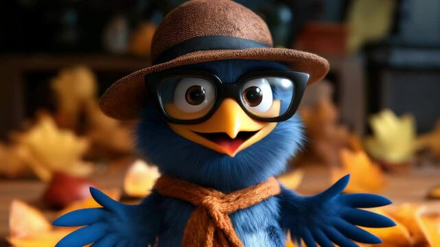 Expressive Emotional Bird Character in 4K
