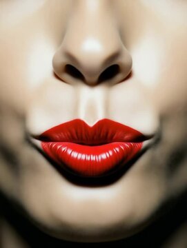 Female lips speaking slowly, showcasing expressive mimicry for beauty ads, speech-analysis demos, and AI lip-sync visuals