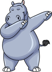 Dabbing Hippo Character Vector Image