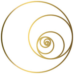 Golden Ratio with Gold Gradient , Phi, Fibonacci Sequence Illustration, Mathematical, Architectural Pattern, Sacred Geometry Clipart