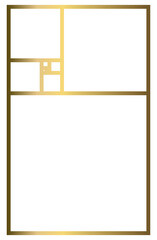 Golden Ratio with Gold Gradient , Phi, Fibonacci Sequence Illustration, Mathematical, Architectural Pattern, Sacred Geometry Clipart
