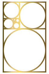 Golden Ratio with Gold Gradient , Phi, Fibonacci Sequence Illustration, Mathematical, Architectural Pattern, Sacred Geometry Clipart