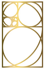 Golden Ratio with Gold Gradient , Phi, Fibonacci Sequence Illustration, Mathematical, Architectural Pattern, Sacred Geometry Clipart