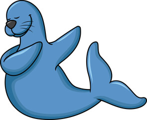 Dabbing Seal Character Vector Image