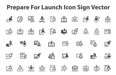 Prepare for Launch icon. launch project icon sign vector. Launch checklist Line Icon. An open book or booklet icon with a scale symbol overlay. Represents legal information, law guides