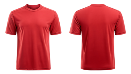 Red short sleeve t-shirt mockup front and back, t-shirt mockup