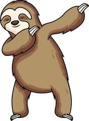 Dabbing Sloth Character Vector Image