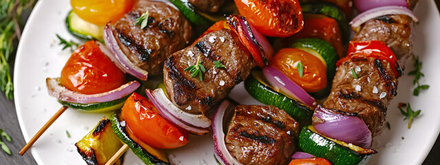 Fresh Grilled Beef Skewers