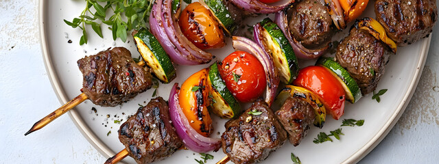 Fresh Grilled Beef Skewers
