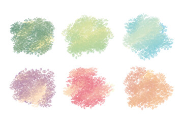 Pastel tone watercolor, leaves shape, ink