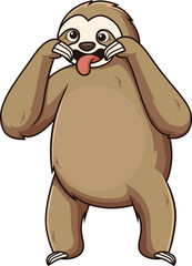 Funny Sloth Being Silly Vector Image