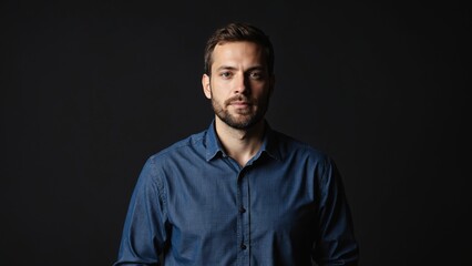 Obraz premium Portrait of a man on dark Background