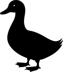 Black bath duck icon silhouette vector isolated on white