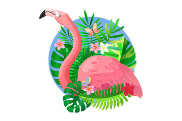 vector bird and plants isolated on transparent background