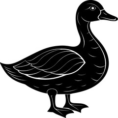 duck shape in flat black vector style on white