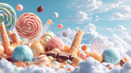 Sweet Dreams Candy Wonderland&mdash;Whimsical Cloud Confectionery Paradise
