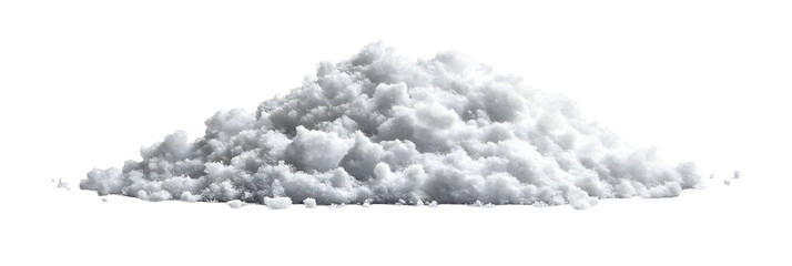 Isolated pile of snow on black background ready for winter season concepts