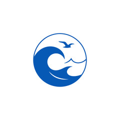 Ocean Wave & Bird Logo