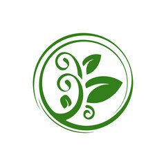Green Leaf Swirl Logo