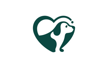 heart logo with dog