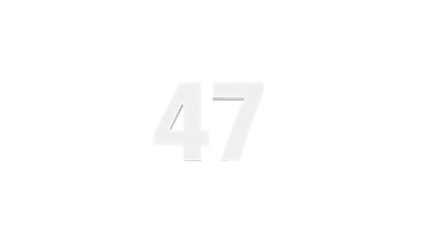 Obraz premium 3D Render of Number Forty-Seven on Transparent Background
