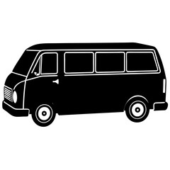 vector illustration of a bus silhouette icon on white background