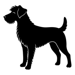 black dog silhouette icon on white background