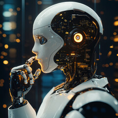 Fototapeta premium Chatbots. Businessman touch a circuit board chatbots technology global network innovation progress digital transformation solutions automation cloud connectivity data artificial intelligence.