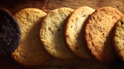Assorted cookies neatly arranged, a cozy and inviting display of homemade treats