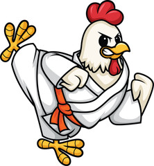 Chicken Doing Karate Vector Image