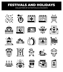 Collection of 25 Unique Festival and Holiday Icons