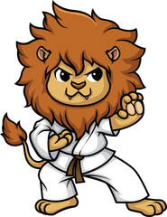 Lion Doing Karate Vector Image