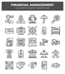 Financial Management Icons: Collection of 25 Essential Business Graphics