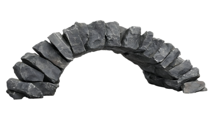 Stone Archway Isolated on Black Background - Nature, Architecture and Design Element
