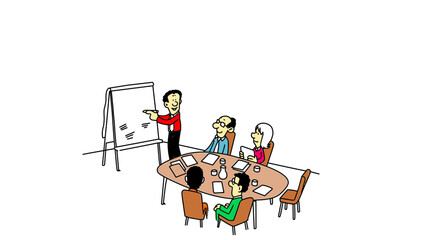 Team brainstorming session presentation illustration